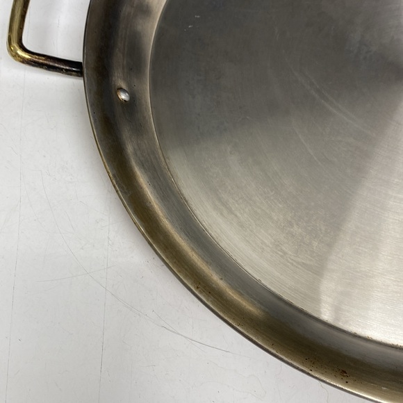 Copper Bottom Paella Pan Brass Handled 15 Inch - Picture 10 of 17